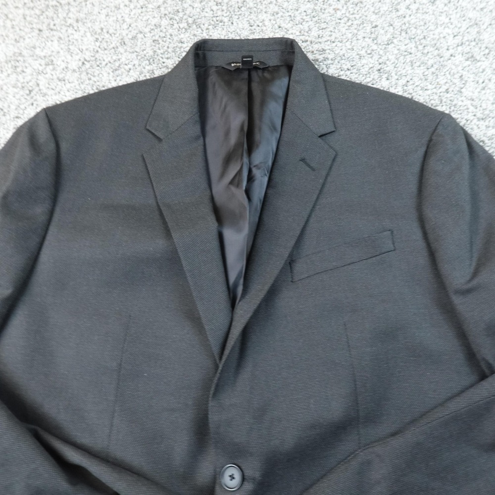 NEW Banana Republic Blazer Mens 44L Gray Black Slim Fit Sport‎ Coat Suit Jacket